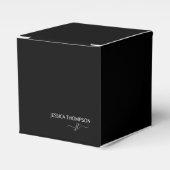 Ballotins Noir moderne Simple Script Business Monogramme Nom (Verso)