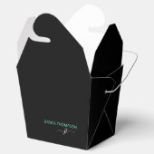 Ballotins Noir moderne Turquoise Simple Script Nom du monogr (Ouvert)