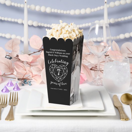 Ballotins Noir onyx 7e anniversaire mariage deux photos (Mariage)