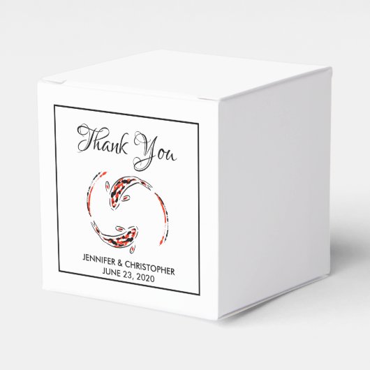 Ballotins Noir & Rouge Japonais Poisson Koi Mariage artistiq (Verso)