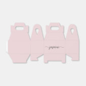 Ballotins Nom de jeune fille en monogramme rose pâle simple  (Déplié)