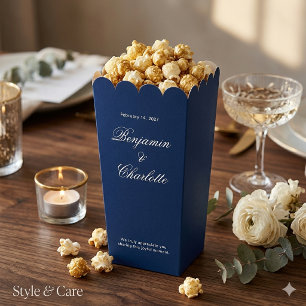 Ballotins Nom de la célébration de mariage Date Popcorn Navy