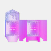 Ballotins Nom de la Parties scintillant rose pourpre Boîtes  (Déplié)