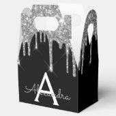 Ballotins Nom de luxe en paillettes noir argenté Glam Monogr (Ouvert)