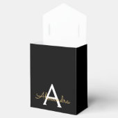 Ballotins Nom de monogramme de luxe paillettes noir or (Ouvert)