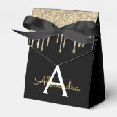 Ballotins Nom de monogramme de luxe paillettes noir or (Verso)