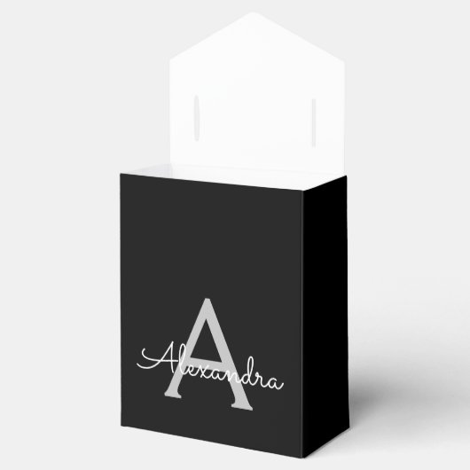 Ballotins Nom de monogramme girly de script moderne argent n (Ouvert)