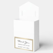 Ballotins Nom de remerciement Date White Sepia Gold Frame Fa (Ouvert)