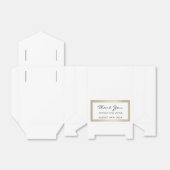 Ballotins Nom de remerciement Date White Sepia Gold Frame Fa (Déplié)