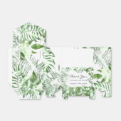 Ballotins Nom de remerciement Date White Tropic Monstera Fav (Déplié)