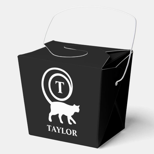Ballotins Nom du monogramme Kitty initial Chat Lover noir bl (Recto)