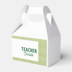 Ballotins Nom du professeur de bandes blanches et vert citro