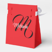 Ballotins Nom initial minimaliste moderne monogramme rouge (Arrière)