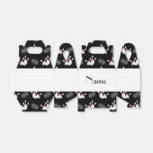 Ballotins Nom personnalisé motif de bowling noir (Déplié)