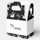 Ballotins Nom personnalisé motif de bowling noir (Ouvert)
