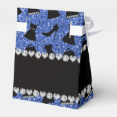 Ballotins Nom personnalisé parties scintillant bleue talons  (Arrière)