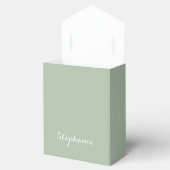 Ballotins Nom Vert Sauge Élégant Moderne Monogramme Boho (Ouvert)