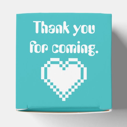 Ballotins Nos Coeurs 8 bits en Ballotin Turquoise (Haut)