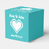 Ballotins Nos Coeurs 8 bits en Ballotin Turquoise (Arrière)