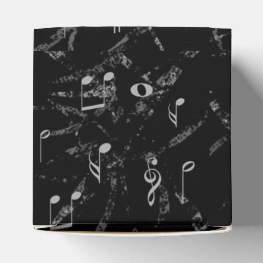 Ballotins Notes de musique noir et blanc Motif Cube Ballotin (Haut)