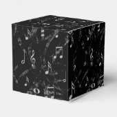 Ballotins Notes de musique noir et blanc Motif Cube Ballotin (Arrière)