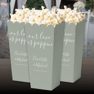 Ballotins Notre amour est poppin sauge verte popcorn de mari