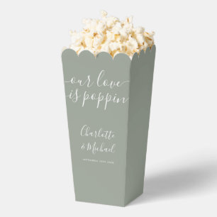 Ballotins Notre amour est poppin sauge verte popcorn de mari