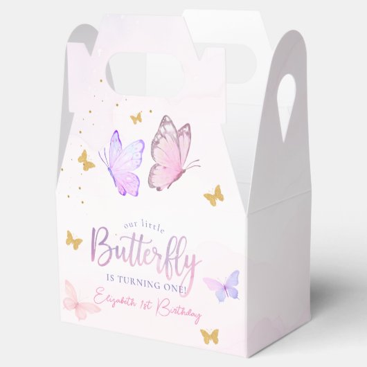 Ballotins Notre petit papillon rose pourpre fille 1er annive (Ouvert)