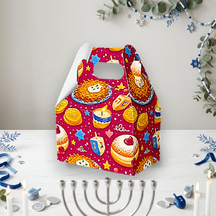 Ballotins Nourriture de Hanukkah illustrée en rouge