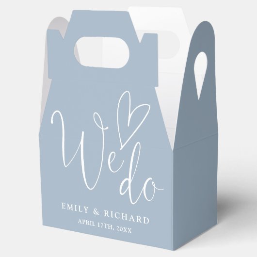 Ballotins Nous aimons Coeur Dusty Mariage bleu (Ouvert)