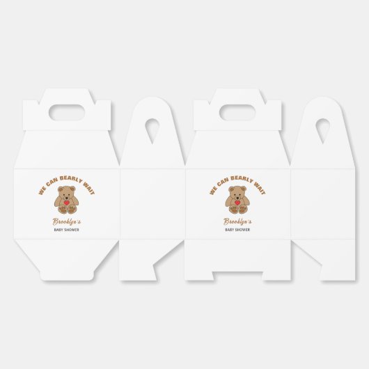 Ballotins Nous pouvons attendre Baby shower Brown ours en pe (Déplié)