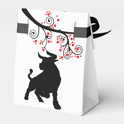 Ballotins Nouvel An chinois 2021 Ox et fleurs rouges (Arrière)