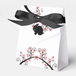 Ballotins Nouvel An chinois du lapin et des fleurs rouges