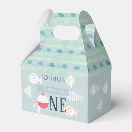 Ballotins O-fish-ally One Fishing Boy Anniversaire Turquoise (Verso)