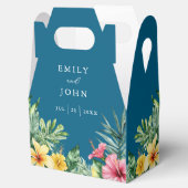 Ballotins Océan Bleu Aquarelle Mariage floral tropical (Ouvert)