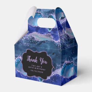 Ballotins Océan d'agate bleu foncé violet Anniversaire Merci