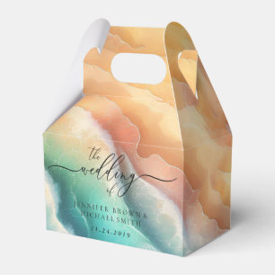 Ballotins Océan Vert Rose Plage Bleu Aquarelle Été Soleil