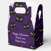 Ballotins Oeil jaune de chat noir et violet motif Halloween (Ouvert)