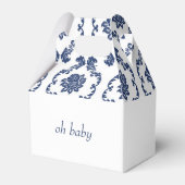 Ballotins Oh Baby Navy Damask Pram Baby shower (Arrière)