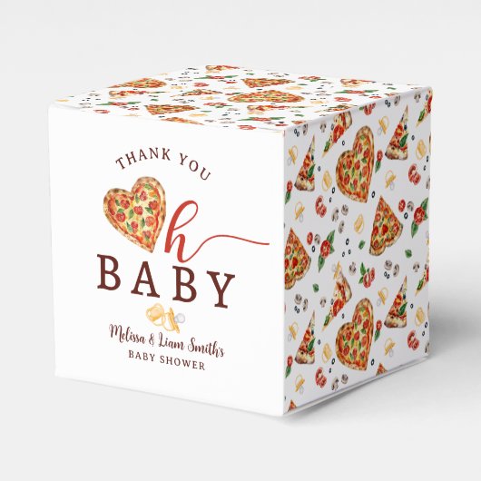 Ballotins Oh Baby Pizza et Pacificateurs Baby shower Favoris (Verso)