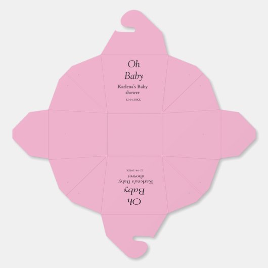 Ballotins Oh bébé ajouter nom baby shower date simple minimu (Déplié)