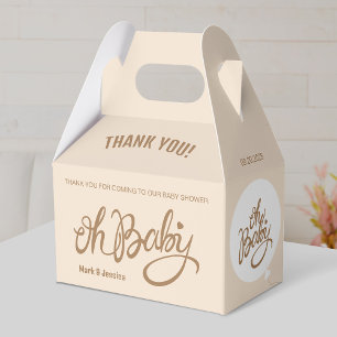 Ballotins Oh bébé - Baby shower Gable Box (Beige)