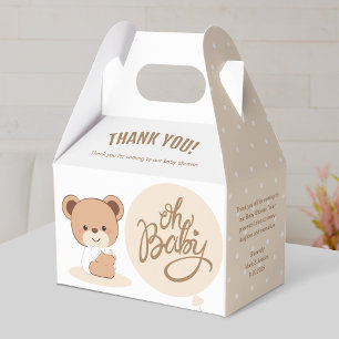 Ballotins Oh bébé - Baby shower Gable Box (Beige)