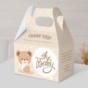 Ballotins Oh bébé - Baby shower Gable Box (Beige)