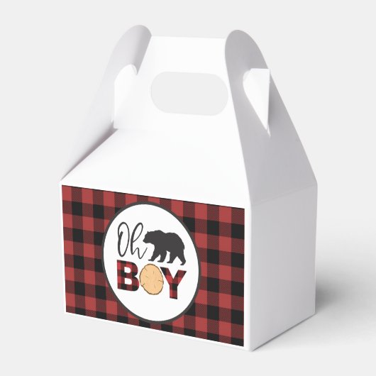Ballotins Oh Boy Bear Buffalo Plaid Baby shower (Verso)