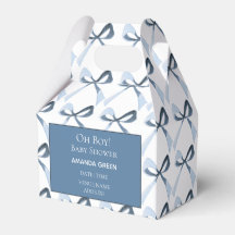 Oh Boy Blue Bows Coquette Baby shower Ballotin