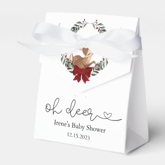 Ballotins Oh Deer Baby shower de verdure hivernale (Verso)