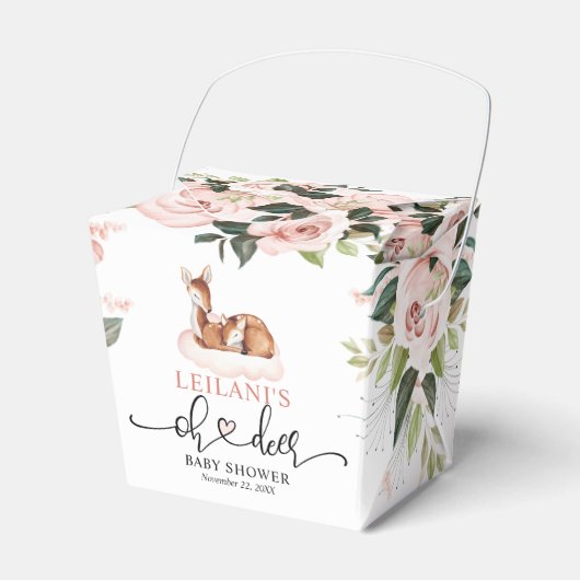 Ballotins Oh Deer Baby shower Floral rose (Verso)