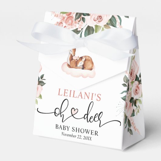 Ballotins Oh Deer Baby shower Floral rose (Verso)