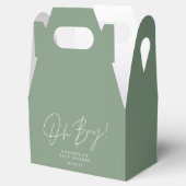 Ballotins oh garçon Baby shower script vert élégant (Ouvert)